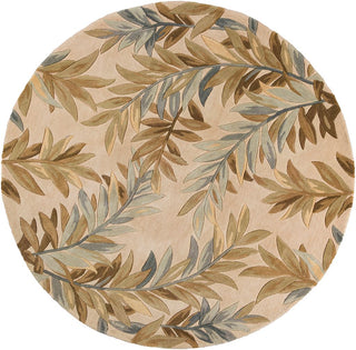 KAS Sparta 3126 Ivory Tropical Branches Area Rug Round