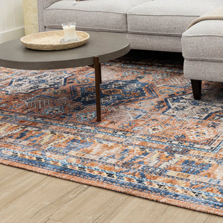 Karastan Zula Haykota Terracotta/Rust Blue Area Rug