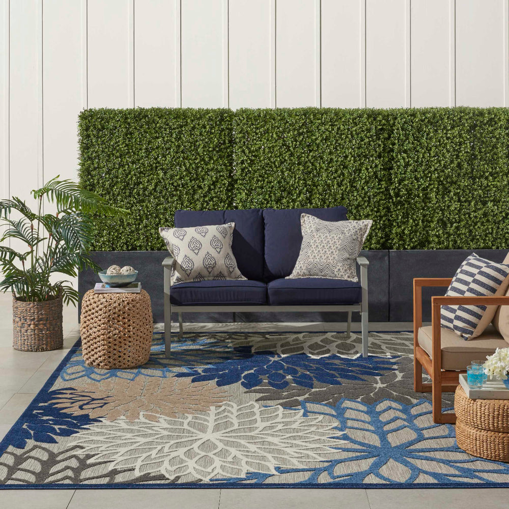 Aloha ALH05 Blue/Multicolor Area Rug by Nourison