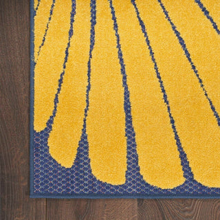 Nourison Aloha ALH24 Navy Multicolor Area Rug Corner