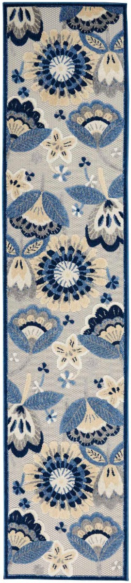 Nourison Aloha ALH25 Blue/Grey Area Rug 2'3'' X 12' Runner