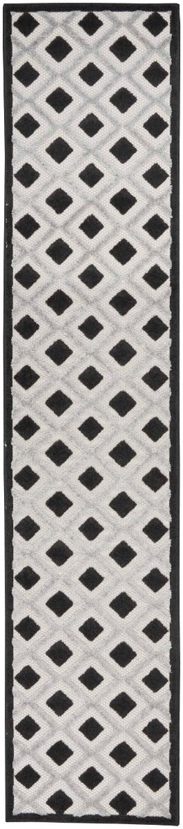 Nourison Aloha ALH26 Black White Area Rug 2'3'' X 12' Runner