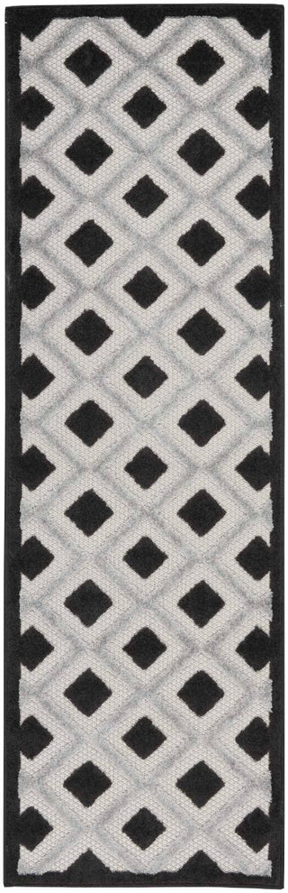 Nourison Aloha ALH26 Black White Area Rug 2'3'' X 8' Runner