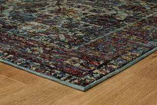 Oriental Weavers Andorra 6846B Blue/ Purple Area Rug Corner On Wood