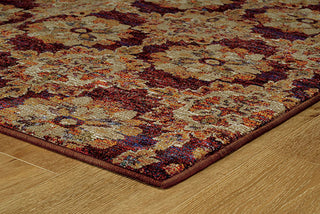 Oriental Weavers Andorra 6883A Red/ Gold Area Rug Corner On Wood 