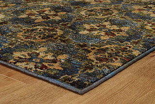 Oriental Weavers Andorra 6883C Blue/ Gold Area Rug Corner On Wood