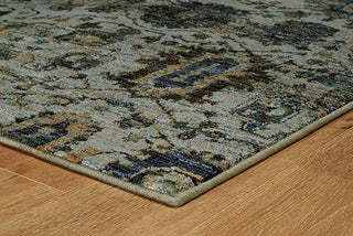 Oriental Weavers Andorra 7120A Blue/ Navy Area Rug Corner On Wood