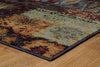 Oriental Weavers Andorra 7137A Multi/ Blue Area Rug Corner On wood