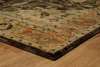 Oriental Weavers Andorra 7138B Gold/ Grey Area Rug Corner 