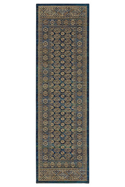 Oriental Weavers Ankara 602K5 Blue/Gold Area Rug 2'3'' X 7'6'' Runner