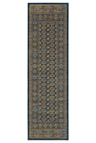 Oriental Weavers Ankara 602K5 Blue/Gold Area Rug 2'3'' X 7'6'' Runner