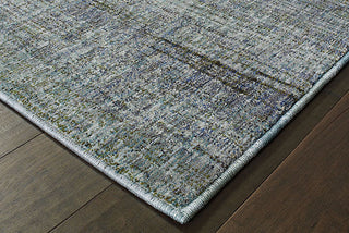 Oriental Weavers Atlas 8033J Blue/Grey Area Rug Corner On Wood