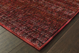 Oriental Weavers Atlas 8033K Red/Rust Area Rug Corner On Wood