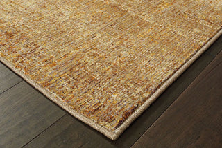 Oriental Weavers Atlas 8033R Gold/Yellow Area Rug Corner On Wood Featured