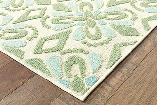 Oriental Weavers Barbados 5994J Ivory/Green Area Rug Corner On Wood