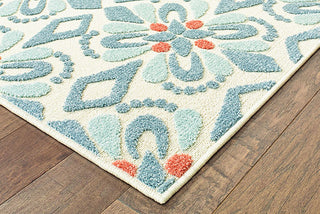 Oriental Weavers Barbados 5994Z Blue/Ivory Area Rug Corner On Wood