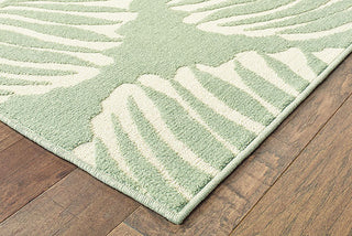 Oriental Weavers Barbados 8027Z Green/Ivory Area Rug Corner On Wood