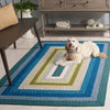 Safavieh Braided BRD323N Navy / Green Machine Washable Area Rug Room Scene 2