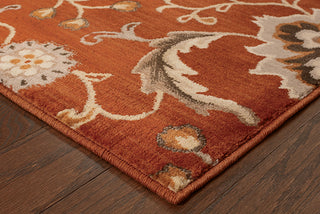 Oriental Weavers Casablanca 4471B Red/Multi Area Rug Corner On Wood