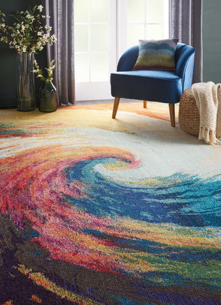 Nourison Celestial CES07 Wave Area Rug Room Scene Featured