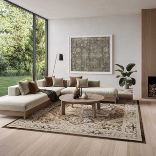Nourison Dekor DEK08 Brown Ivory Area Rug Room Scene 2