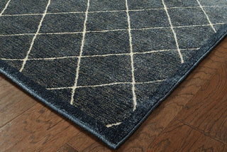 Oriental Weavers Ellerson 090Q4 Navy/Ivory Area Rug Corner On Wood