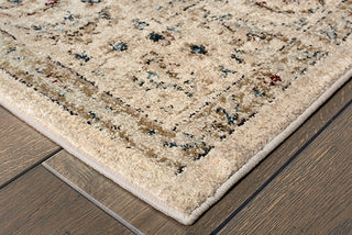 Oriental Weavers Empire 114W4 Ivory/ Gold Area Rug Corner On Wood