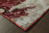Oriental Weavers Evolution 8028B Red/ Beige Area Rug Corner On Wood