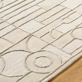 Surya Transcendence FLWL-2301 Metallic-Silver Area Rug by Frank Lloyd Wright Foundation