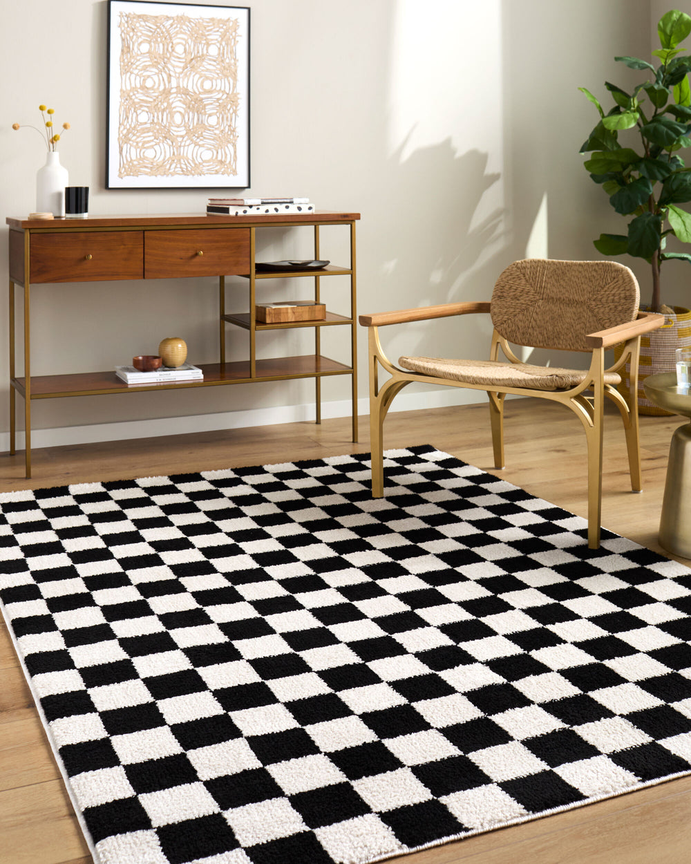 Livabliss Fossay Shag FSG-2347 Machine Washable Area Rug Room Scene Feature