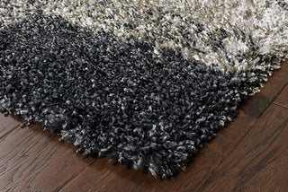 Oriental Weavers Henderson 531Z1 Grey/ Charcoal Area Rug Corner On Wood