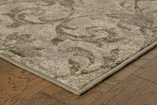 Oriental Weavers Highlands 6609C Grey/Ivory Area Rug Corner On Wood