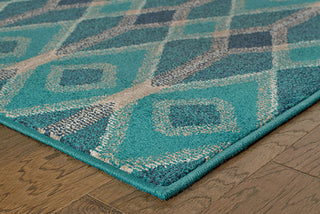 Oriental Weavers Highlands 6627B Blue/Teal Area Rug Corner 