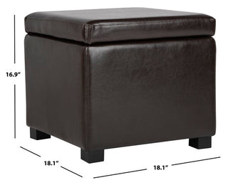 Safavieh Jonathan Flip Top Ottoman Black and Brown