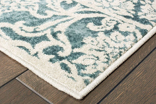 Oriental Weavers Jayden 7416A Ivory/ Blue Area Rug Corner 