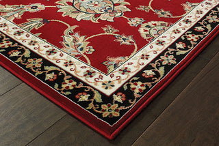 Oriental Weavers Kashan 370RI Red/ Multi Area Rug Corner On Wood