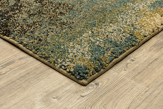 Oriental Weavers Kendall 531X1 Beige/Blue Area Rug Corner On Wood