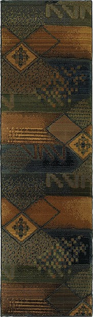 Oriental Weavers Kharma II 618F4 Blue/Green Area Rug Runner 