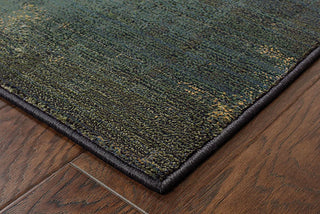 Oriental Weavers Kharma II 703X4 Blue/Green Area Rug Corner On Wood