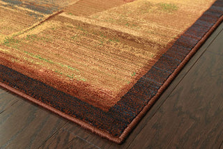 Oriental Weavers Kharma II 890X4 Red/Green Area Rug Corner On Wood