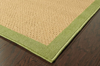 Oriental Weavers Lanai 525G6 Beige/Green Area Rug Corner On Wood