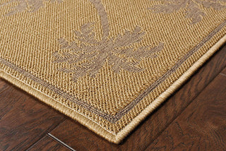 Oriental Weavers Lanai 606D7 Beige/Tan Area Rug Corner On Wood