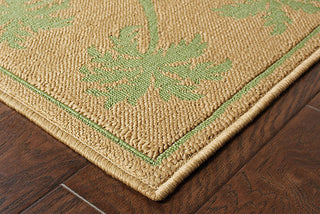 Oriental Weavers Lanai 606G6 Beige/Green Area Rug Corner On Wood