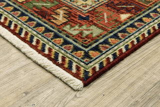 Oriental Weavers Lilihan 8022R Red/Multi Area Rug Corner On Wood