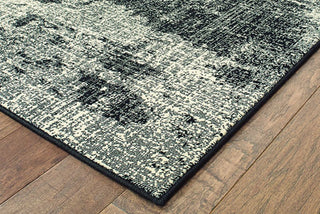 Oriental Weavers Luna 1805K Black/Ivory Area Rug Corner On Wood