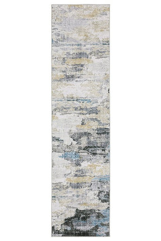 Oriental Weavers Malibu MAL01 Ivory/Grey Area Rug 2' X 8' Runner