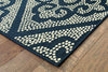 Oriental Weavers Marina 3804B Navy/Ivory Area Rug Corner On Wood
