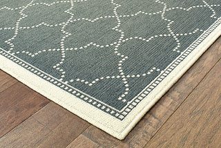 Oriental Weavers Marina 6025L Grey/Ivory Area Rug Corner On Wood