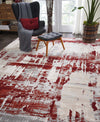 Nourison Maxell MAE14 Ivory Red Area Rug Room Scene Featured