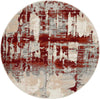 Nourison Maxell MAE14 Ivory Red Area Rug 3'10'' Round